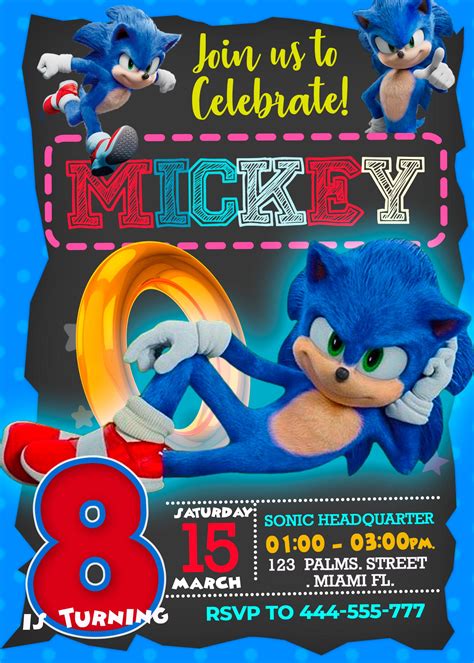 Sonic Birthday Invite Template